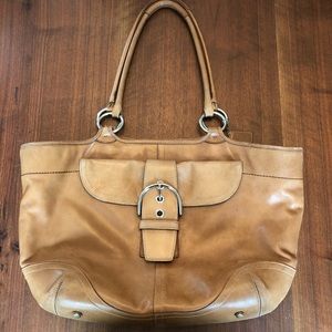 Vintage Coach Tan Leather Tote